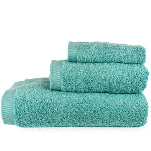 Juego 3 toallas lisas 600 gr/m2 verde agua 100% algodón