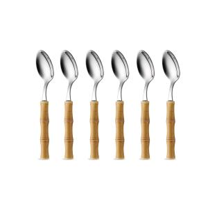 Juego 6 cucharas de café/tè acero inoxidable con mango efec…