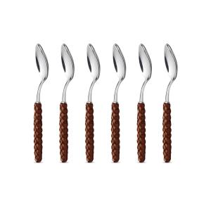 Juego 6 cucharas de café/tè acero inoxidable con mango efec…