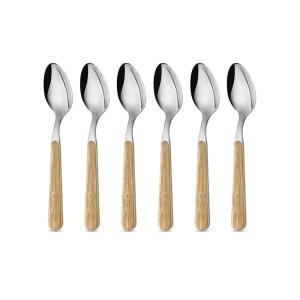 Juego 6 cucharas de café/té acero inoxidable con mango efec…