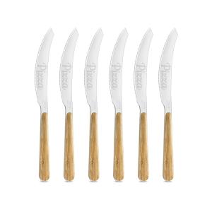Juego 6 cuchillos de pizza acero inoxidable con mango efect…