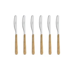 Juego 6 cuchillos mantequilla acero inoxidable con mango ef…