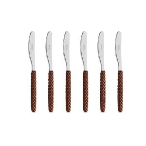 Juego 6 cuchillos mantequilla acero inoxidable mango efecto…