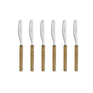Juego 6 cuchillos mantequilla acero inoxidable mango efecto…
