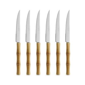 Juego 6 cuchillos para carne acero inoxidable con mango efe…