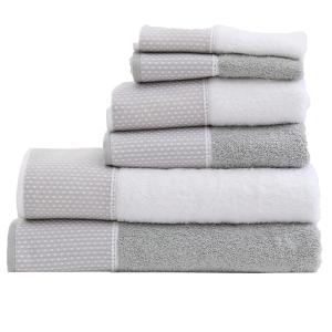 Juego 6 toallas bodoques 550 gr/m2 gris 100% algodón