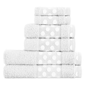 Juego 6 toallas de baño de algodón 450 Gr.  Blanco