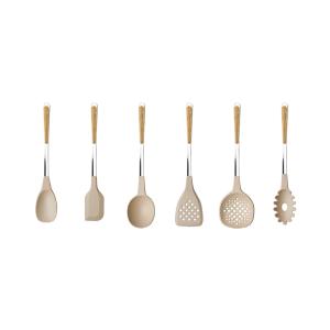 Juego 6 utensilios de cocina acero inoxidable con mango efe…