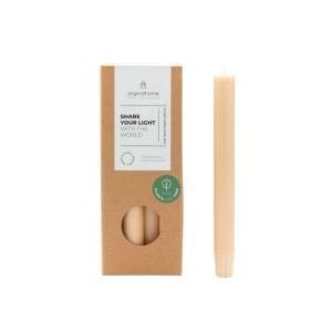 Juego de 10 velas cirios beige 20 cm