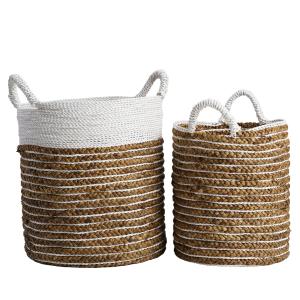 Juego de 2 cestas trenzadas en jacinto de agua xl-m