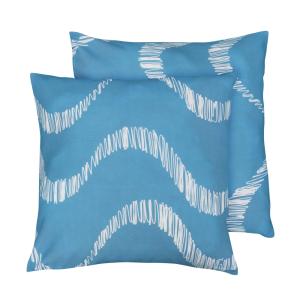 Juego de 2 cojines cuadrados de poliéster, 45x45x8 cm azul…