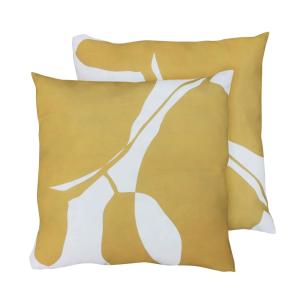 Juego de 2 cojines cuadrados de poliéster, 45x45x8 cm, blan…