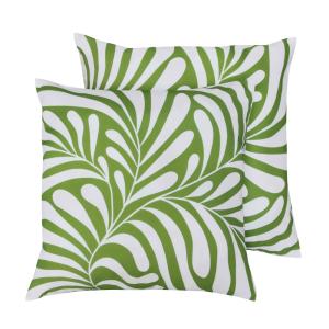 Juego de 2 cojines cuadrados de poliéster, 45x45x8 cm verde…