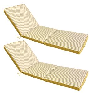 Juego de 2 cojines para tumbona, 186 x 53 cm, color amarillo