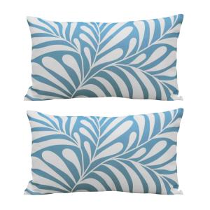 Juego de 2 cojines rectangulares azul cielo, 50 x 30 cm