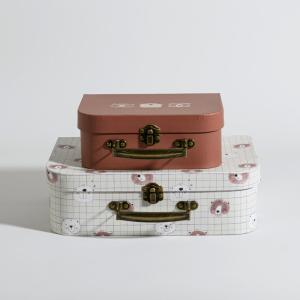 Juego de 2 maletas estampadas con ositos