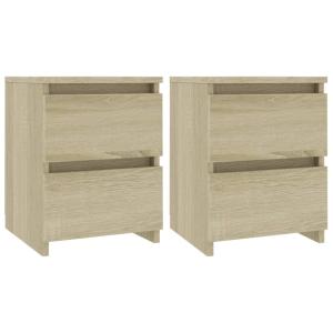Juego de 2 mesita de noche madera aglomerado marrón 30x30x4…