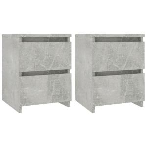Juego de 2 mesitas de noche aglomerado madera gris 30x30x40…