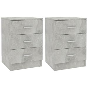 Juego de 2 mesitas de noche aglomerado madera gris 38x35x56…