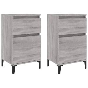 Juego de 2 mesitas de noche color madera gris sonoma 40x35x…