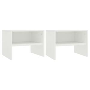 Juego de 2 mesitas de noche madera contrachapada blanco 40x…