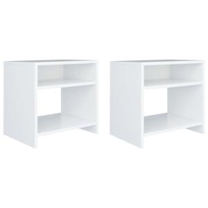 Juego de 2 mesitas de noche madera contrachapada blanco 40x…