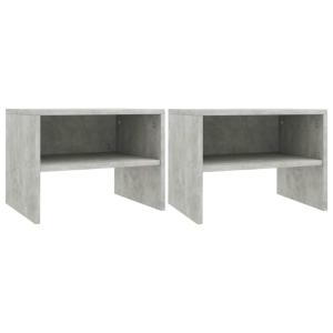 Juego de 2 mesitas de noche madera contrachapada gris 40x30…