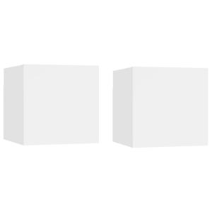Juego de 2 mesitas de noche madera ingeniería blanco 30,5x3…