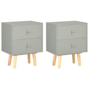 Juego de 2 mesitas de noche madera maciza pino gris 40x30x5…