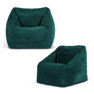 Juego de 2 pufs sillones infantiles de pana azul pato