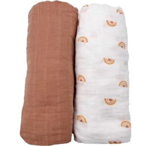 Juego de 2 sábanas bajeras 65x130 cm de algodón orgánico