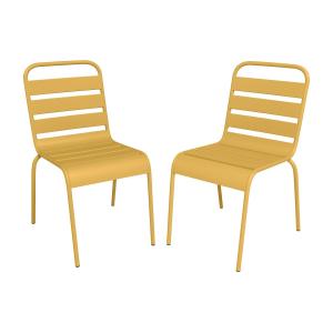 Juego de 2 sillas de jardín  acero mostaza