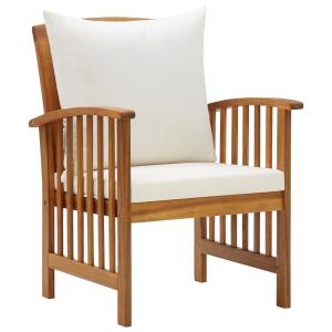 Juego de 2 sillas de jardín con cojines madera blanco 59x67…