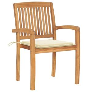 Juego de 2 sillas de jardín con cojines madera blanco 60x57…