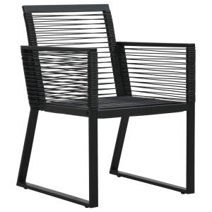 Juego de 2 sillas de jardín ratán de pvc negro 53x57x77 cm