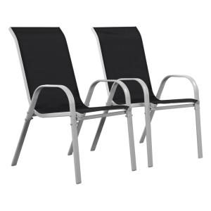 Juego de 2 sillas jardín textileno    negro