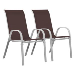 Juego de 2 sillas jardín textileno    topo