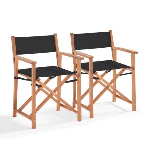 Juego de 2 sillas plegables de exterior de madera de eucali…