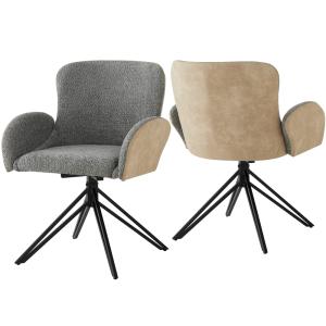 Juego de 2 sillones giratorios de exterior de tela bicolor