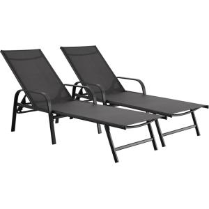 Juego de 2 tumbonas acero gros 193 x 59 x 45 cm