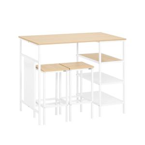 Juego de 3 piezas comedor mesa y 2 taburetes