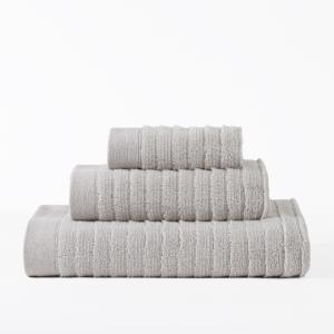Juego de 3 toallas de algodón gris (30x50 50x100 70x140 cm)
