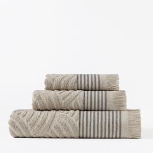 Juego de 3 toallas de algodón lino (30x50 50x90 70x130 cm)