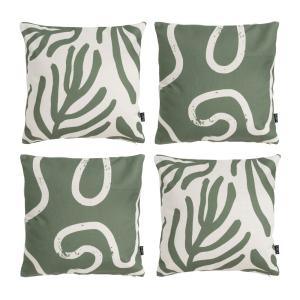 Juego de 4 cojines con estampado abstracto, multicolor 43x4…