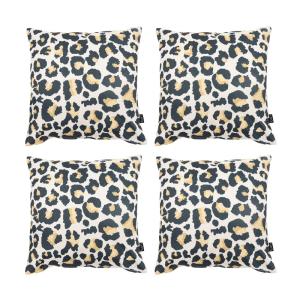 Juego de 4 cojines de exterior con estampado de leopardo 43…