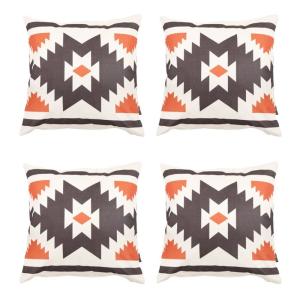 Juego de 4 cojines de exterior terracota 43x43 cm