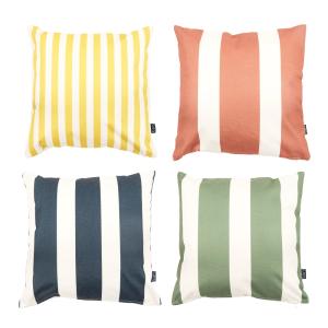 Juego de 4 cojines de rayas, multicolor 43x43cm