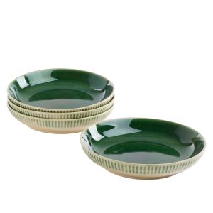 Juego de 4 plato de cerámica verde d22