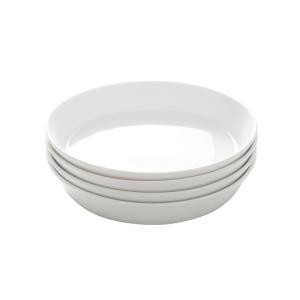 Juego de 4 platos de porcelana blanca D20