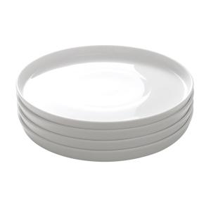 Juego de 4 platos de porcelana blanca D26